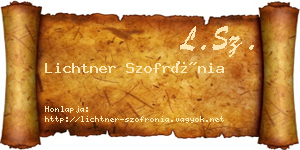 Lichtner Szofrónia névjegykártya